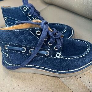 Gucci Kids Dark Blue High-Top Boots